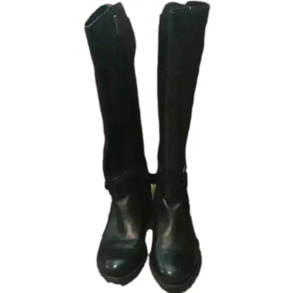 Marc Fisher Medium Calf Leather Riding Boots Gatway Coffee Bean
